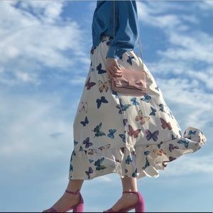 Butterfly print maxi skirt